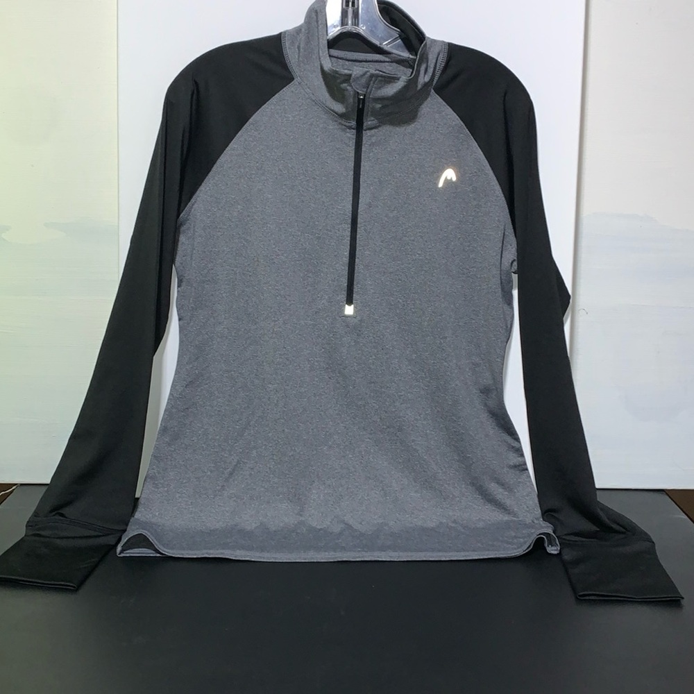 Head 1/2 Zip Long Sleeve Athletic Pullover Grey and Black - Women’s Size Large